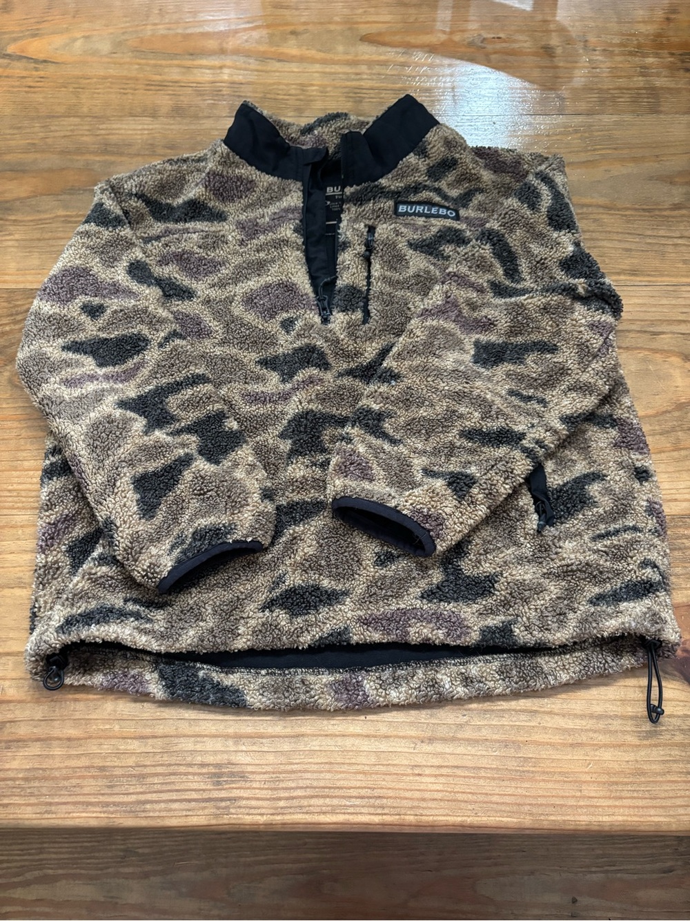 Burlebo Youth Quarter Zip Sherpa- Brown/Black